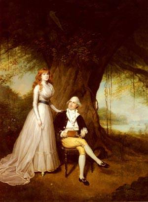 Portrait Of Robert Grant And His Wife by Arthur William Devis, hand-painted oil reproduction