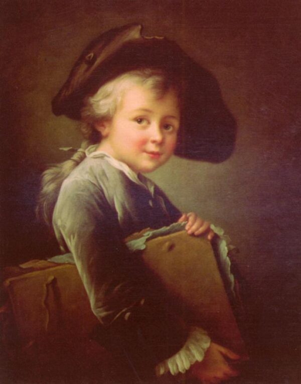 Portrait Of The Artist As A Young Man by François-Hubert Drouais, hand-painted oil painting reproduction