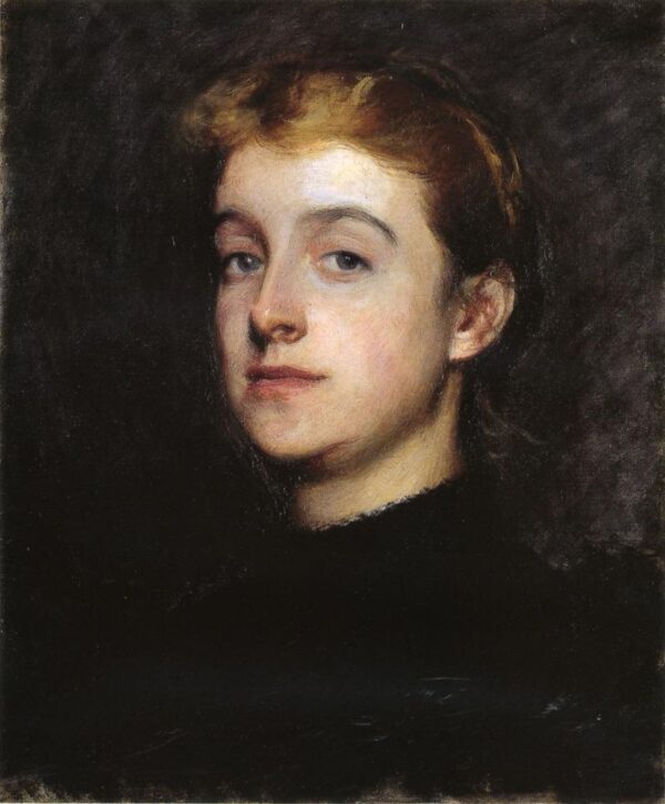 Portrait Sketch of Eleanor Hardy Bunker by Dennis Miller Bunker, hand-painted oil painting reproduction