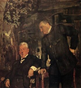 Portrait of A.P. Lenski and A.I. Yuzhin by Valentin Alexandrovich Serov, hand-painted oil painting reproduction