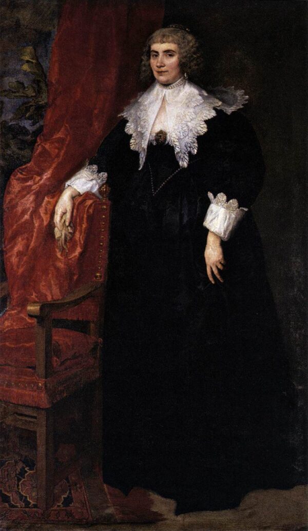 Portrait of Anna van Craesbecke by Sir Anthony van Dyck, hand-painted oil painting reproduction