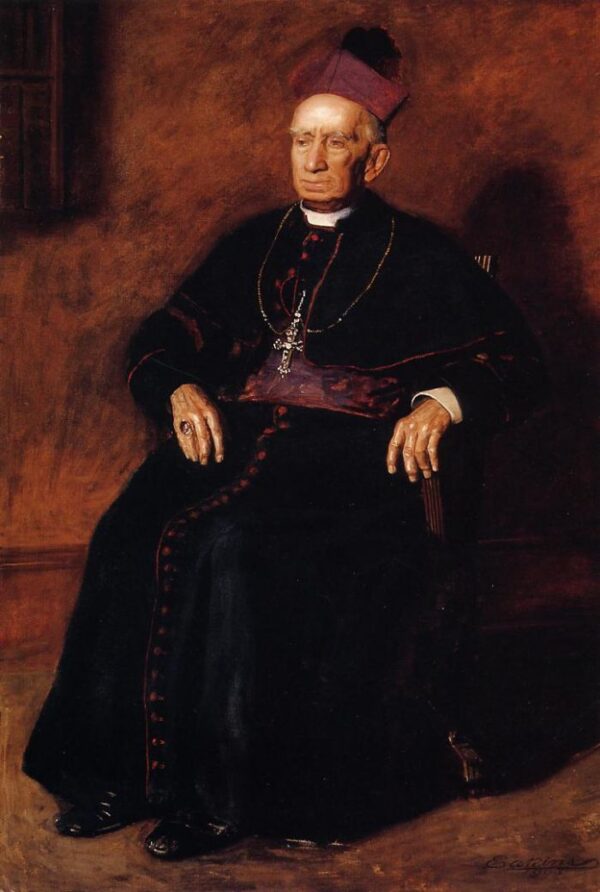 Portrait of Archbishop William Henry Elder by Thomas Eakins, hand-painted oil painting reproduction