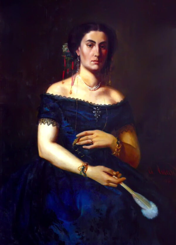 Portrait of Aristia Aman by Theodor Aman, hand-painted oil painting reproduction