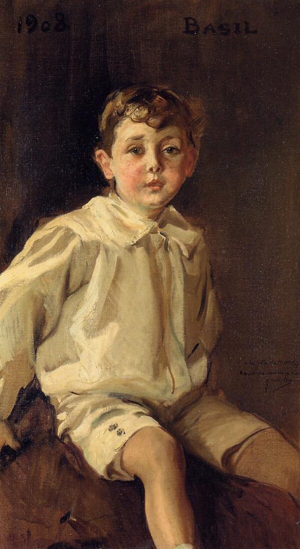Portrait of Basel Mundy by Joaquin Sorolla y Bastida, hand-painted oil painting reproduction