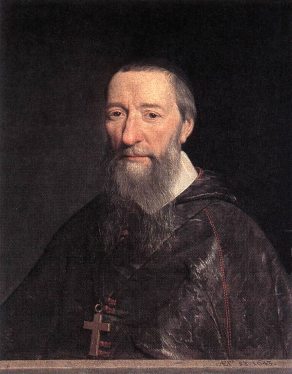 Portrait of Bishop Jean Pierre Camus by Philippe de Champaigne, hand-painted oil painting reproduction