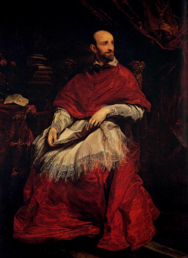 Portrait of Cardinal Guido Bentivoglio by Sir Anthony van Dyck, hand-painted oil painting reproduction