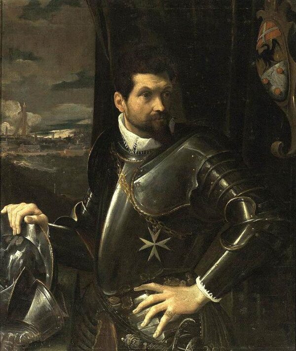Portrait of Carlo Alberto Rati Opizzoni in Armour by Lodovico Carracci, hand-painted oil painting reproduction