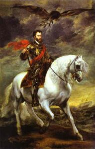 Portrait of Charles V on Horseback by Sir Anthony van Dyck, hand-painted oil painting reproduction