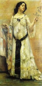 Portrait of Charlotte Berend in a White Dress by Lovis Corinth, hand-painted oil painting reproduction