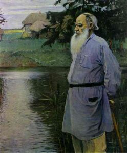 Portrait of Count Leo Tolstoy by Mikhail Nesterov, hand-painted oil painting reproduction