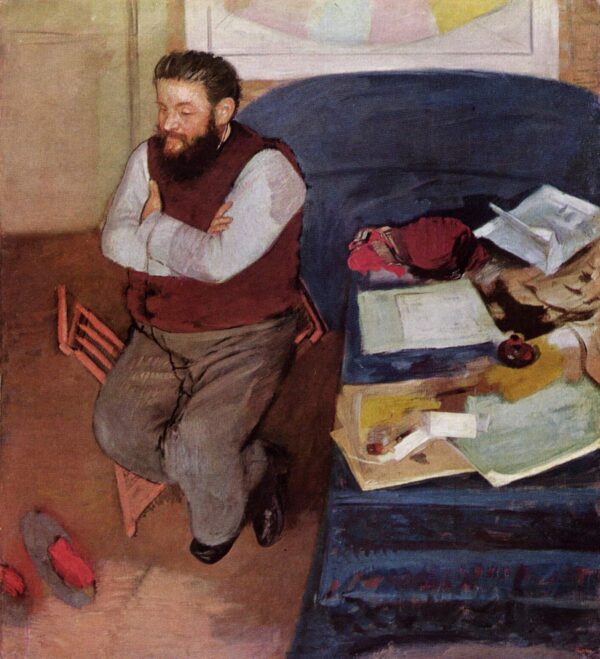 Portrait of Diego Martelli by Edgar Degas, hand-painted oil painting reproduction