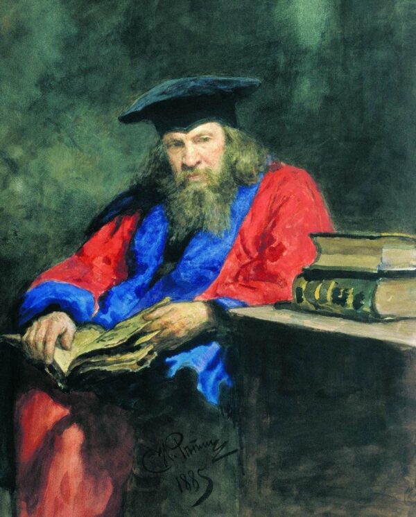 Portrait of Dmitry Mendeleev by Ilya Repin, hand-painted oil painting reproduction