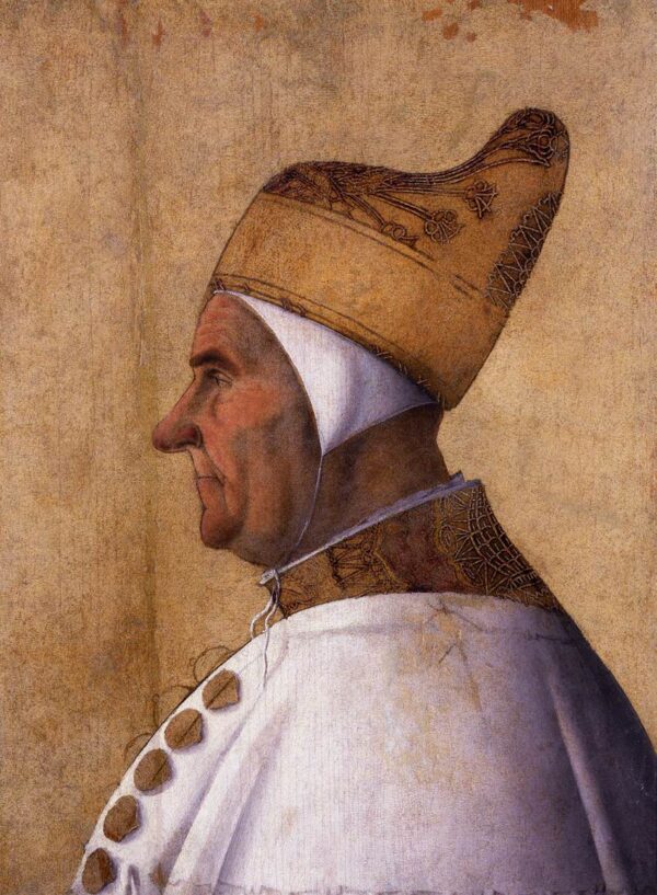 Portrait of Doge Giovanni Mocenigo by Gentile Bellini, hand-painted oil painting reproduction