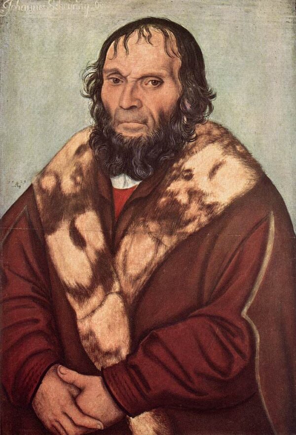 Portrait of Dr. J. Scheyring by Lucas Cranach the Elder, hand-painted oil painting reproduction