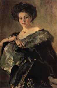 Portrait of E.S. Morozova by Valentin Alexandrovich Serov, hand-painted oil painting reproduction