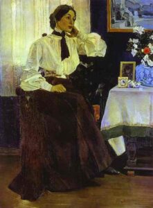 Portrait of Ekaterina Nesterova by Mikhail Nesterov, hand-painted oil painting reproduction