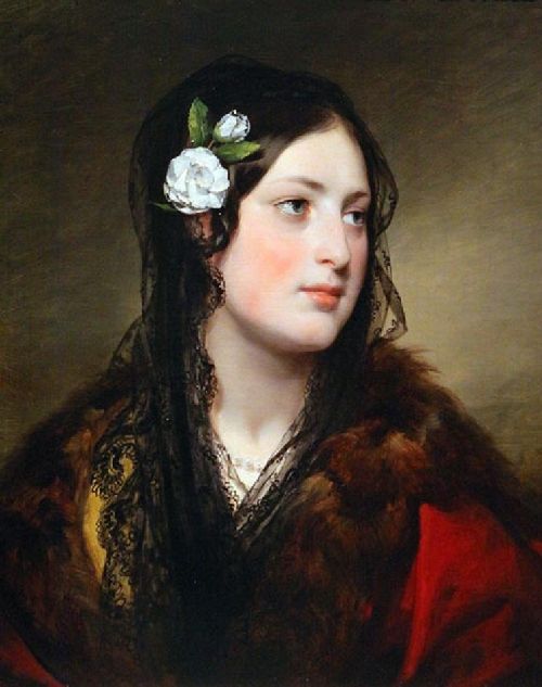 Portrait of Elise Kreuzberger by Friedrich von Amerling, hand-painted oil reproduction