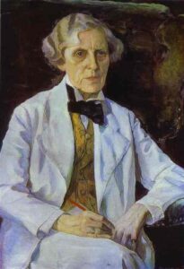 Portrait of Elizaveta Kruglikova by Mikhail Nesterov, hand-painted oil painting reproduction