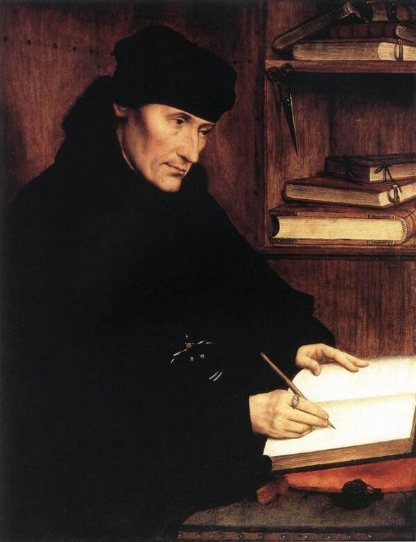 Portrait of Erasmus of Rotterdam by Quentin Massys, hand-painted oil painting reproduction