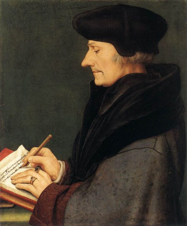 Portrait of Erasmus of Rotterdam Writing by Hans Holbein the Younger, hand-painted oil painting reproduction