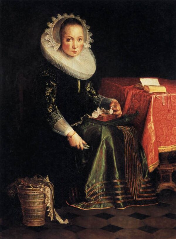 Portrait of Eva Wtewael by Joachim Wtewael, hand-painted oil painting reproduction