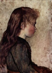 Portrait of Farmer Girl in Profile by Giovanni Fattori, hand-painted oil painting reproduction