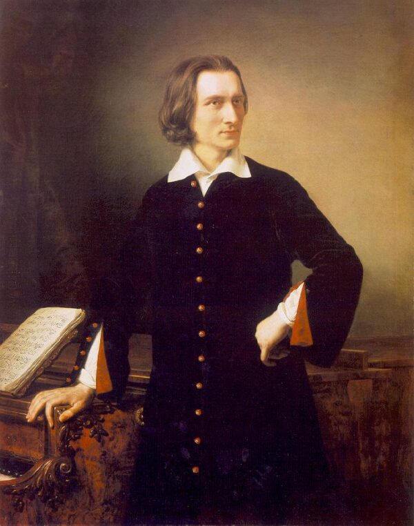 Portrait of Franz Liszt by Miklós Barabás, hand-painted oil painting reproduction