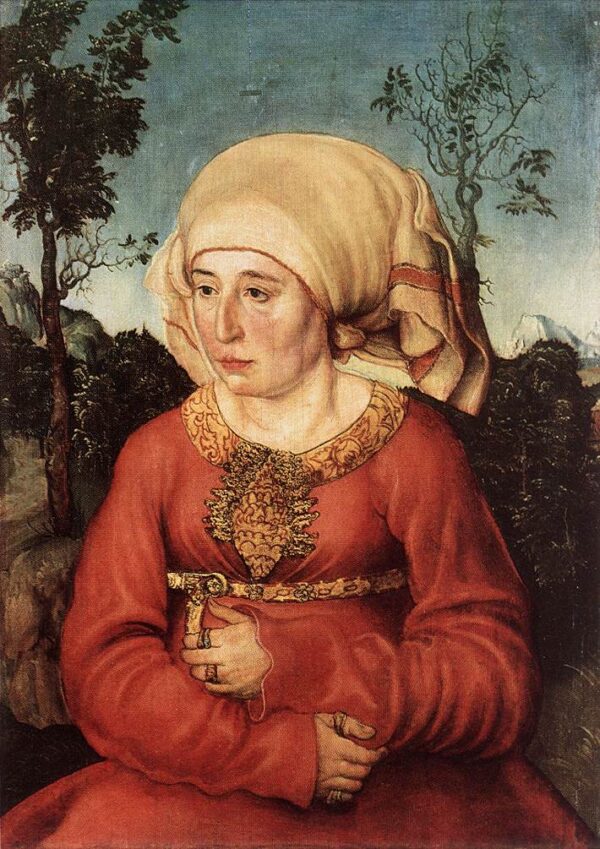 Portrait of Frau Reuss by Lucas Cranach the Elder, hand-painted oil painting reproduction
