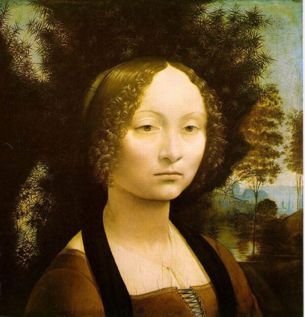 Portrait of Ginevra Benci by Leonardo da Vinci, hand-painted oil painting reproduction