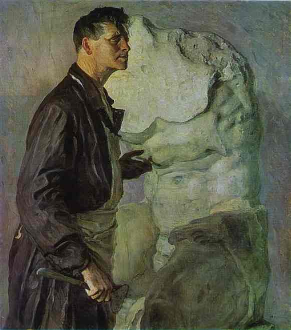 Portrait of Ivan Shadr by Mikhail Nesterov, hand-painted oil reproduction