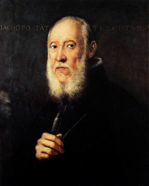 Portrait of Jacopo Sansovino by Tintoretto, hand-painted oil painting reproduction
