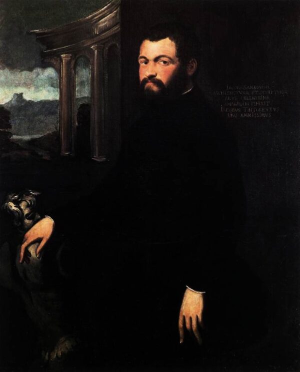 Portrait of Jacopo Sansovino II by Tintoretto, hand-painted oil painting reproduction