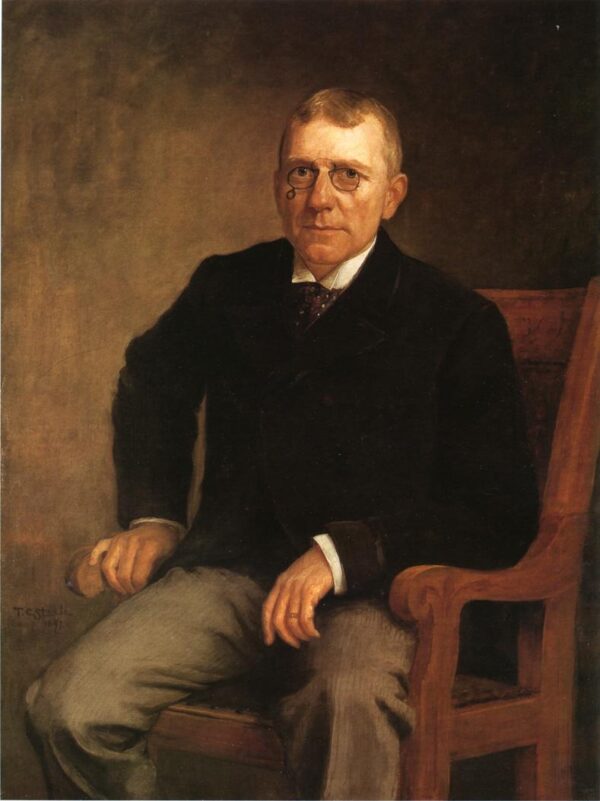 Portrait of James Whitcomb Riley by Theodore Clement Steele, hand-painted oil painting reproduction