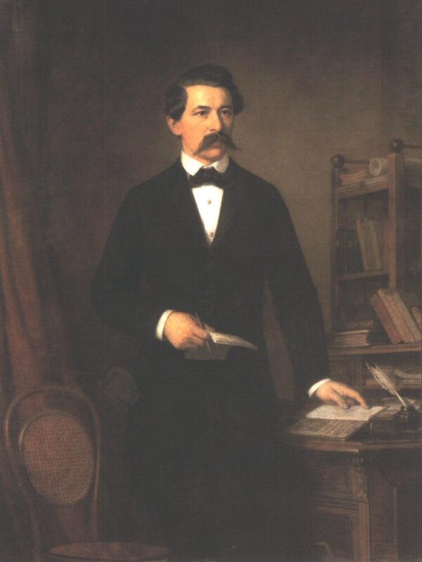 Portrait of Janos Arany by Miklós Barabás, hand-painted oil painting reproduction