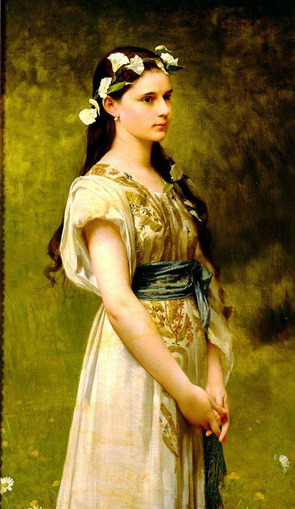 Portrait of Julia Foster Ward by Jules Joseph Lefebvre, hand-painted oil reproduction