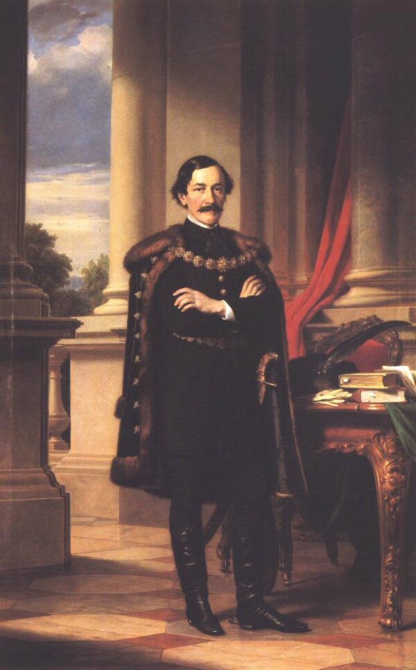 Portrait of Laszlo Teleki by Miklós Barabás, hand-painted oil reproduction