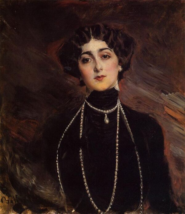 Portrait of Lina Cavalieri by Giovanni Boldini, hand-painted oil painting reproduction