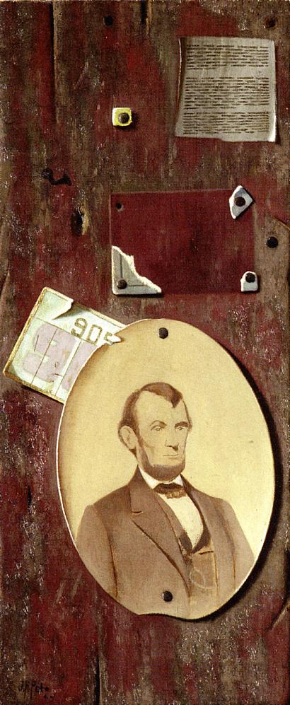 Portrait of Lincoln by John Frederick Peto, hand-painted oil reproduction