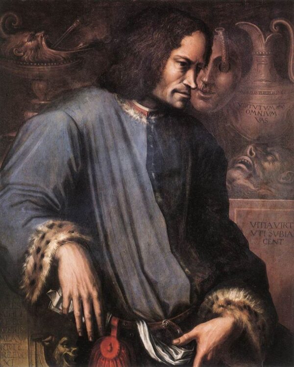 Portrait of Lorenzo the Magnificent by Giorgio Vasari, hand-painted oil painting reproduction
