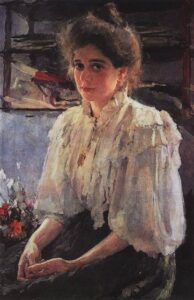 Portrait of M.Y. Lvova by Valentin Alexandrovich Serov, hand-painted oil painting reproduction