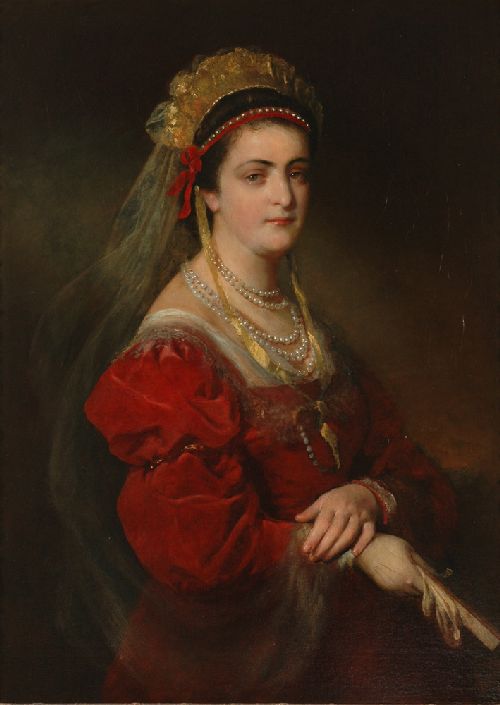 Portrait of Marie Paterno nee Nemetschke the fourth and last wife of Amerling by Friedrich von Amerling, hand-painted oil reproduction