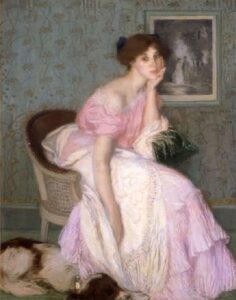 Portrait of Miss Ella Carmichael by Edmond Aman-Jean, hand-painted oil painting reproduction