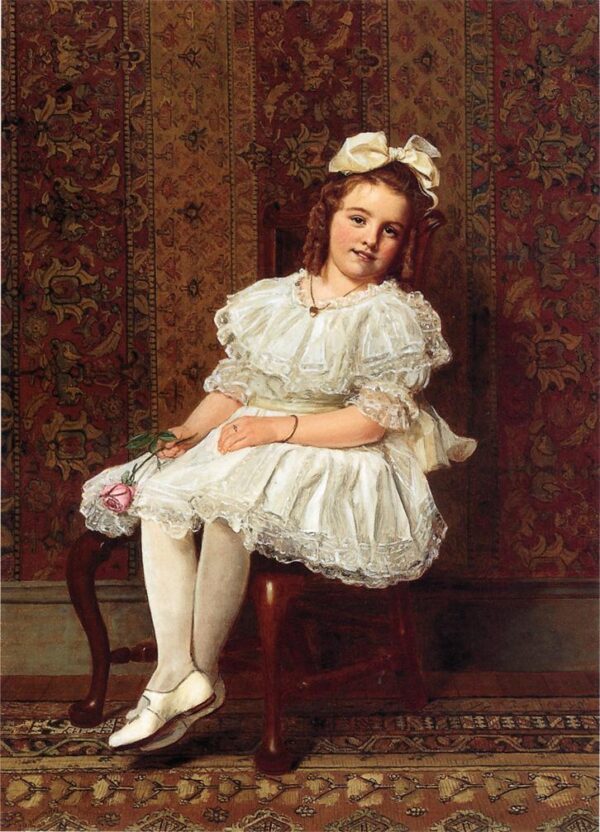 Portrait of Miss Gibson by John G Brown, hand-painted oil painting reproduction