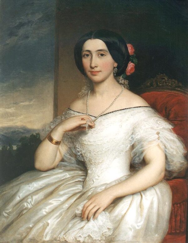 Portrait of Mrs. Janos Matta by Miklós Barabás, hand-painted oil painting reproduction