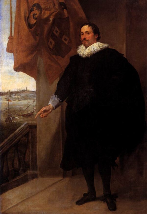 Portrait of Nicolaes van der Borght by Sir Anthony van Dyck, hand-painted oil painting reproduction