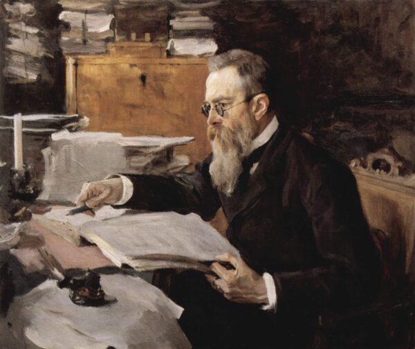 Portrait of Nikolai Rimsky-Korsakov by Valentin Alexandrovich Serov, hand-painted oil painting reproduction
