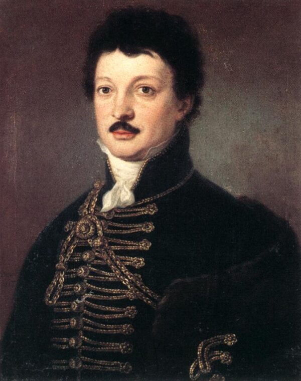 Portrait of Poet Daniel Berzsenyi 1817 by János Donát, hand-painted oil painting reproduction