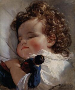 Portrait of Princess Marie Franziska von Liechtenstein Aged Two by Friedrich von Amerling, hand-painted oil painting reproduction