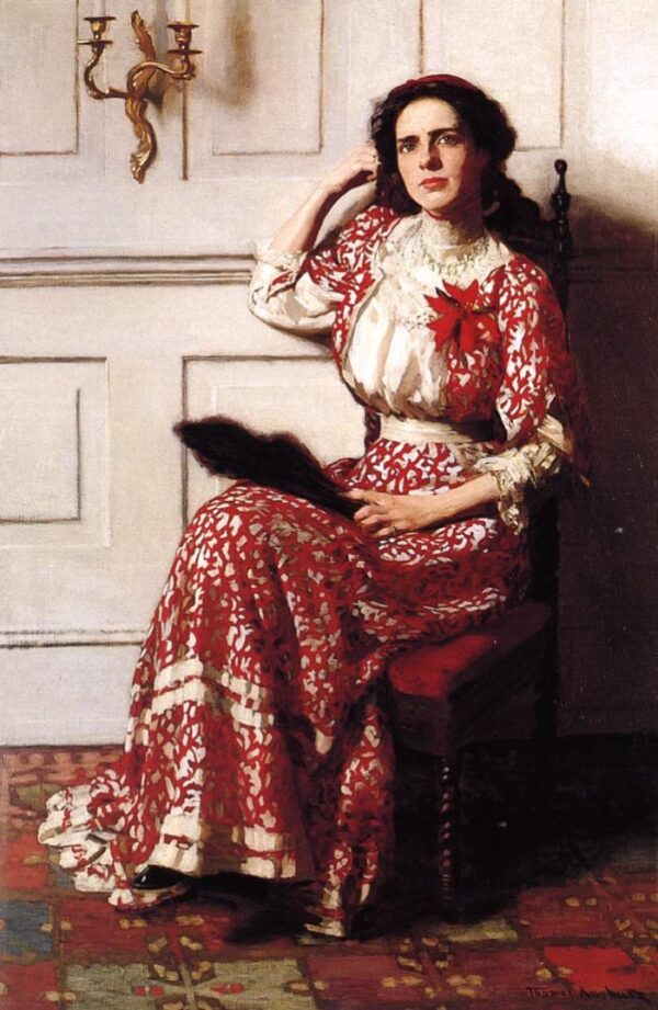 Portrait of Rebecca H. Whelan by Thomas Pollock Anshutz, hand-painted oil painting reproduction