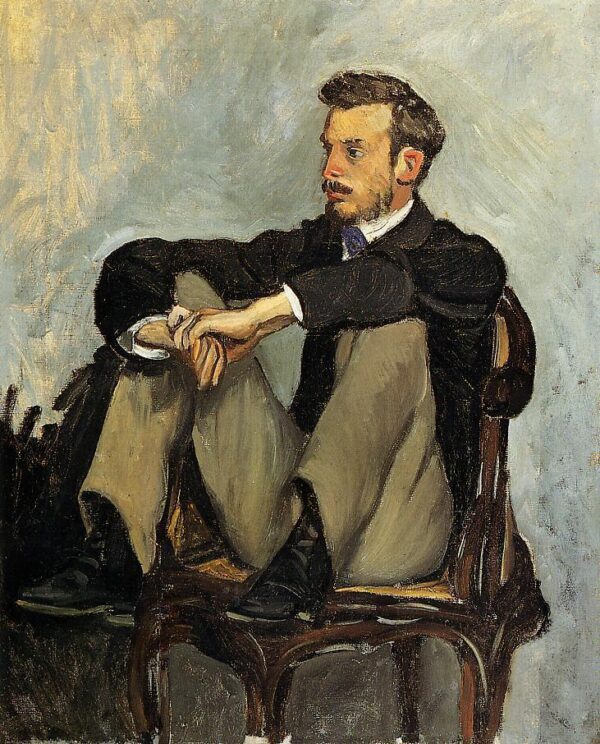Portrait of Renoir by Jean Frédéric Bazille, hand-painted oil painting reproduction
